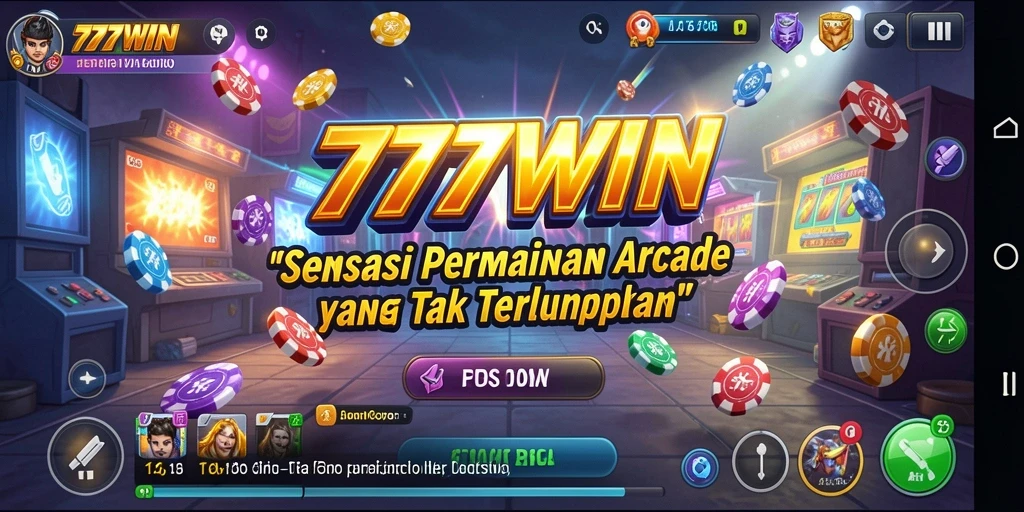 Screenshot gameplay 777WIN menampilkan aksi arcade yang mengasyikkan.