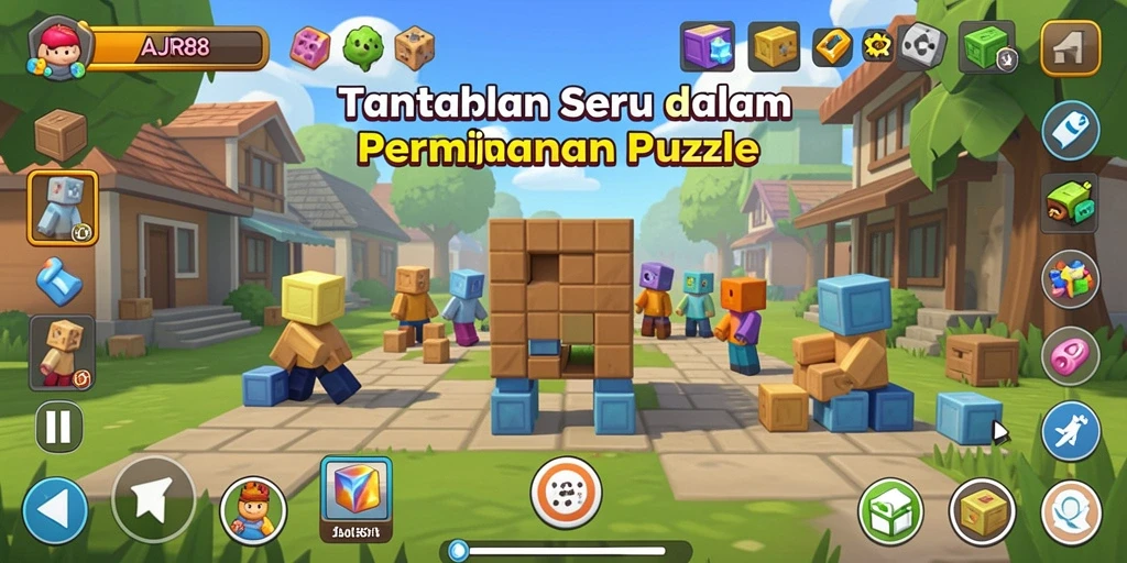 Screenshot utama AJR88 menampilkan gameplay seru dalam menyelesaikan puzzle.