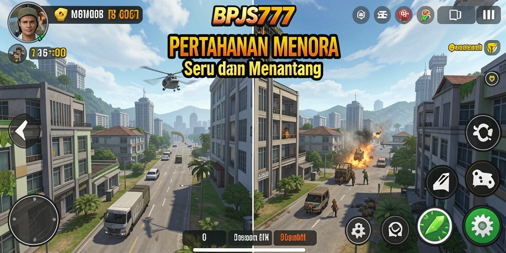 Screenshot gameplay menegangkan dari BPJS777 dalam aksi Tower Defense.