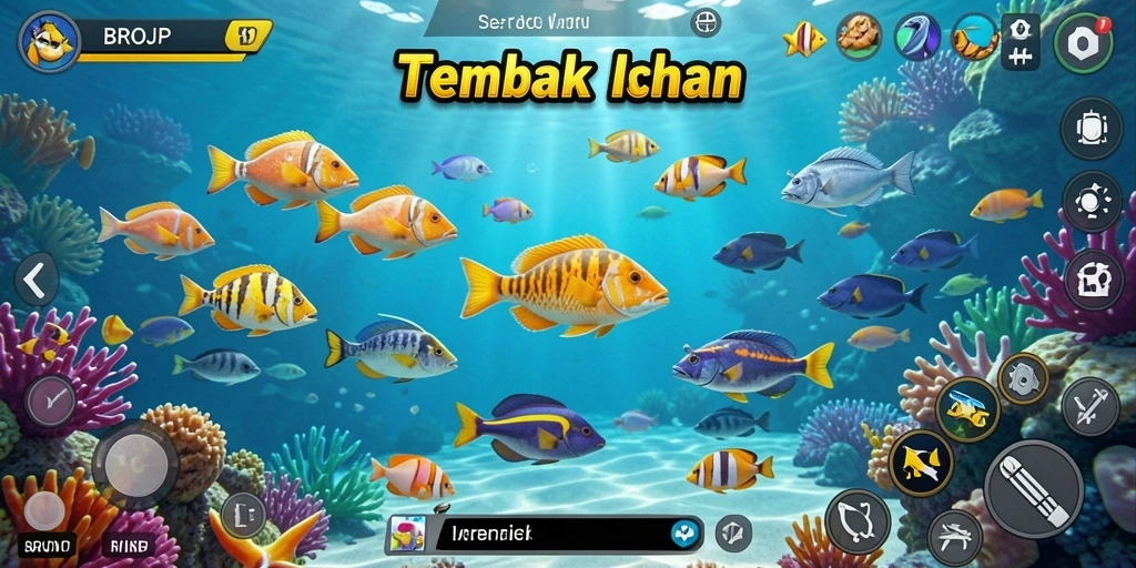 Tampilan screenshot BROJP menampilkan aksi menembak ikan yang seru.