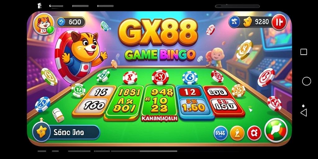 Screenshot GX88 menunjukkan gameplay yang seru dan interaktif dari permainan Bingo.