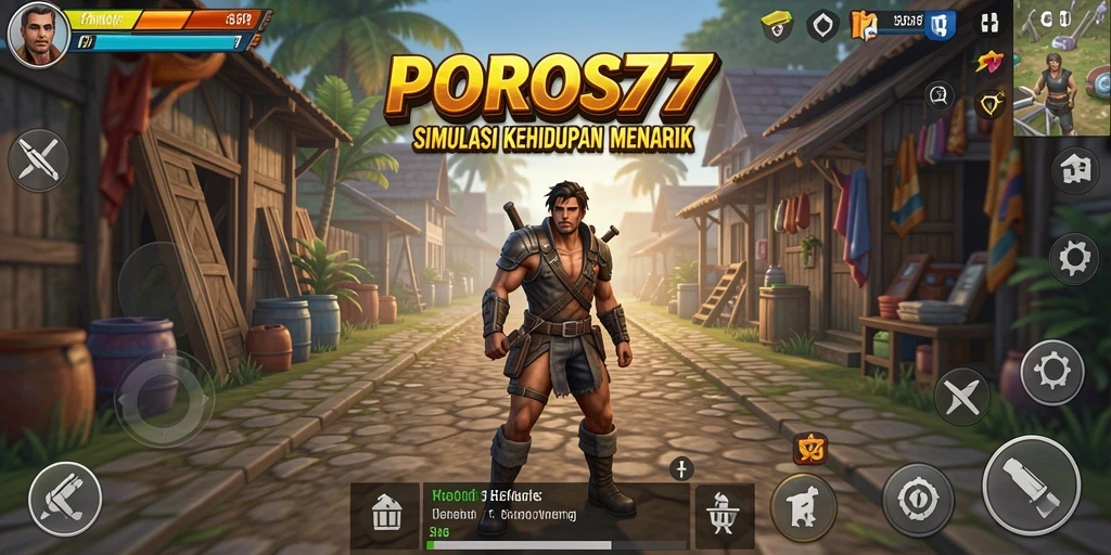 Screenshot gameplay POROS77 yang menarik dan penuh warna.