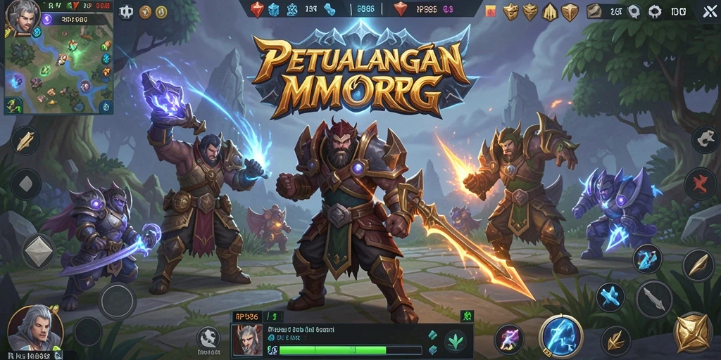 Tampilan menarik dari gameplay RPG dalam RP886.