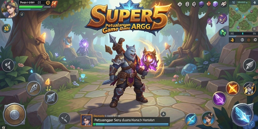 Tampilan gameplay <strong>SUPER5</strong> yang menampilkan pertarungan aksi yang mendebarkan.